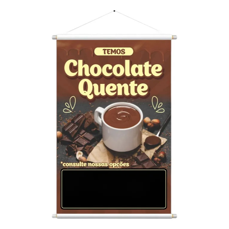 Banner Faixa I Chocolate Quente I Espaço Editável I 60x90cm