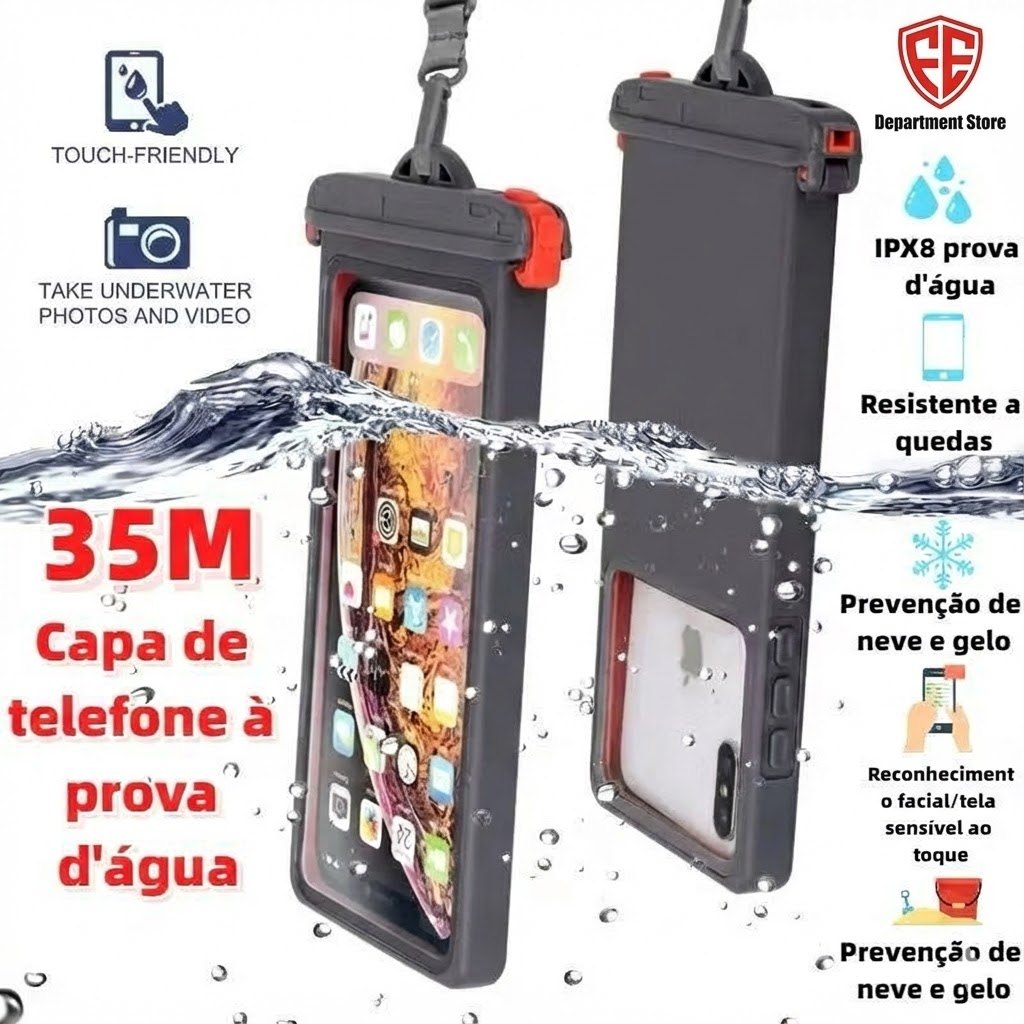 Capa De Celular Multifuncional À Prova D'água De Plástico antichoque prova de chuva para nadar