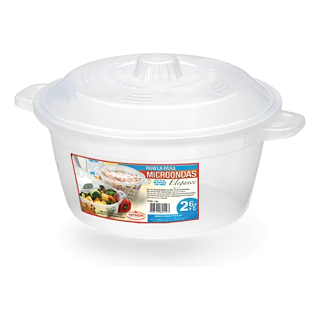 Pote P/ Fazer Arroz Legumes De Micro-ondas 2,6l Elegance Cor Transparente