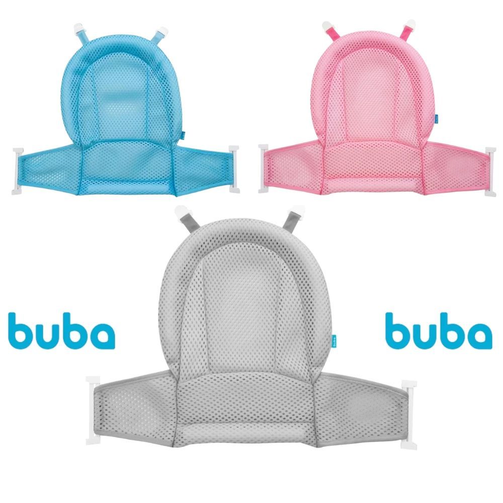 Rede de Proteção para Banheira de Banho Apoio Segurança do Bebê Buba Cinza / Azul / Rosa