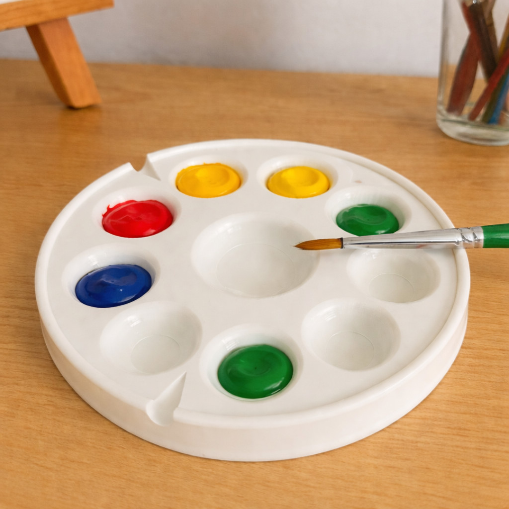 Paleta Pintura Gode Suporte Tinta Guache Aquarela Profissional Acrilico Art 10 Cavidades