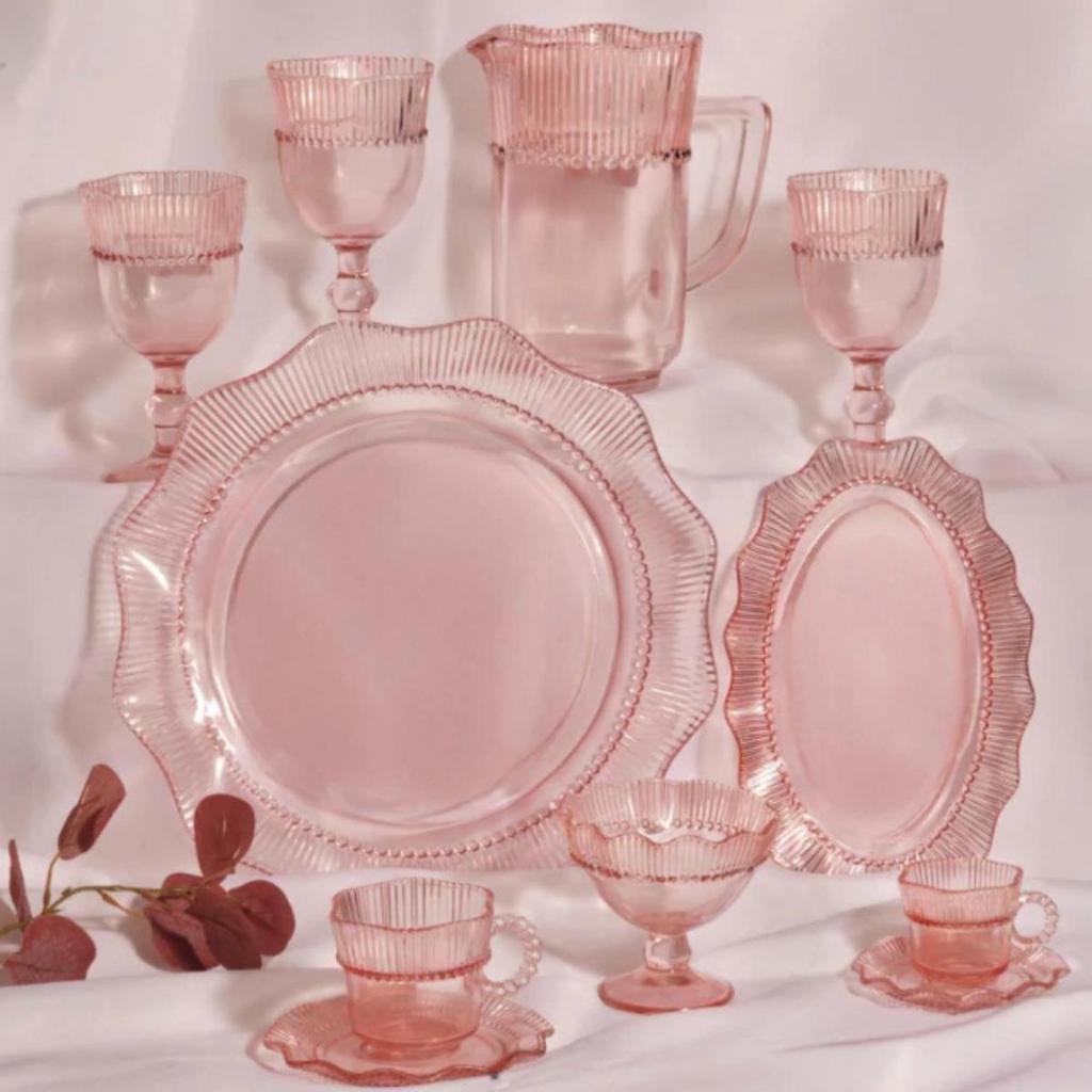 Kit Linha Lynx Elegância Para Sua Mesa  Rosa 39 Peças