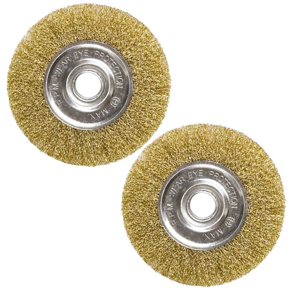 KIT 2 DISCO ESCOVA DE AÇO CIRCULAR 6 POL PARA MOTO ESMERIL