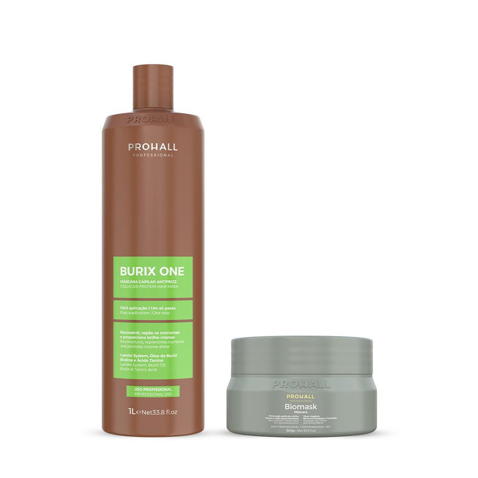Kit Reestruturação Molecular Tanino Orgânica Burix One 1L + Máscara Biomask 300g em Oferta na Shopee