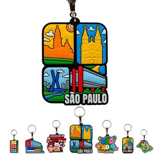 Chaveiro de Borracha Souvenir Pontos Turísticos São Paulo 