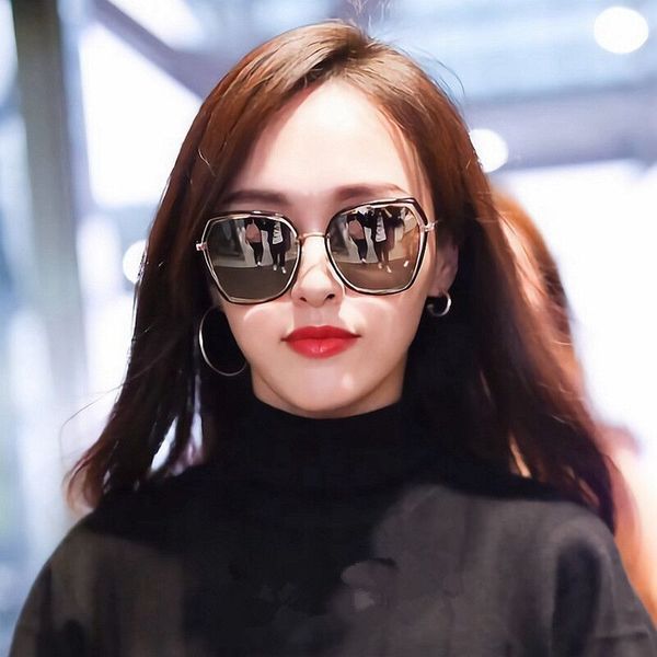 oculos de sol feminino óculos de sol feminino Poligonal polarizado grande quadro óculos de sol feminino rosto redondo ó