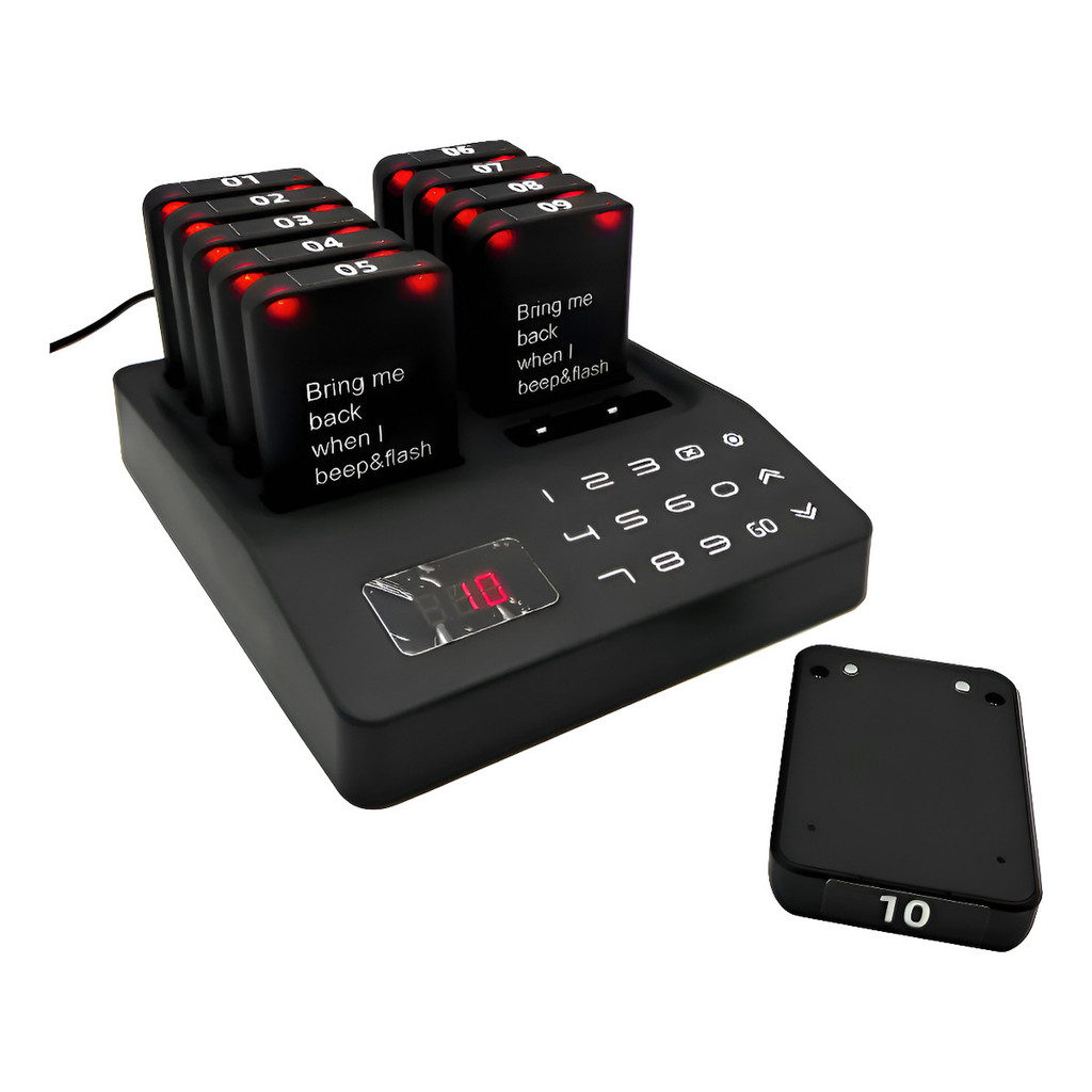 Sistema De Fila P Restaurante Chamador Com 10 Pagers + Nf
