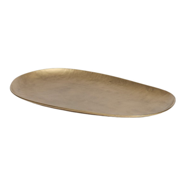 Bandeja Decorativa Multiuso Em Metal Dourado Design Elegante E Contemporâneo