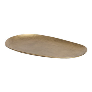 Bandeja Decorativa Multiuso Em Metal Dourado Design Elegante E Contemporâneo