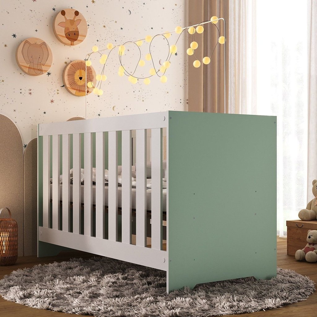 Berço 3 em 1 Tic Tac Espresso Móveis Verde em Oferta na Shopee