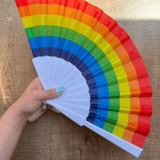 Leque de Mão Arco-Íris LGBTQIA+ Carnaval Festa em Oferta na Shopee