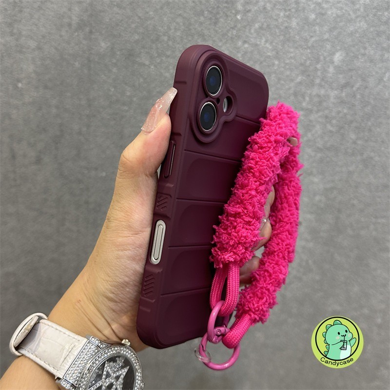 Capa De Telefone 3D Com Cordão De Pelúcia Para Redmi K90 Pro Max K80 Ultra Note 14 14S 5G 4G Simples Fofa Alça De Cor Do