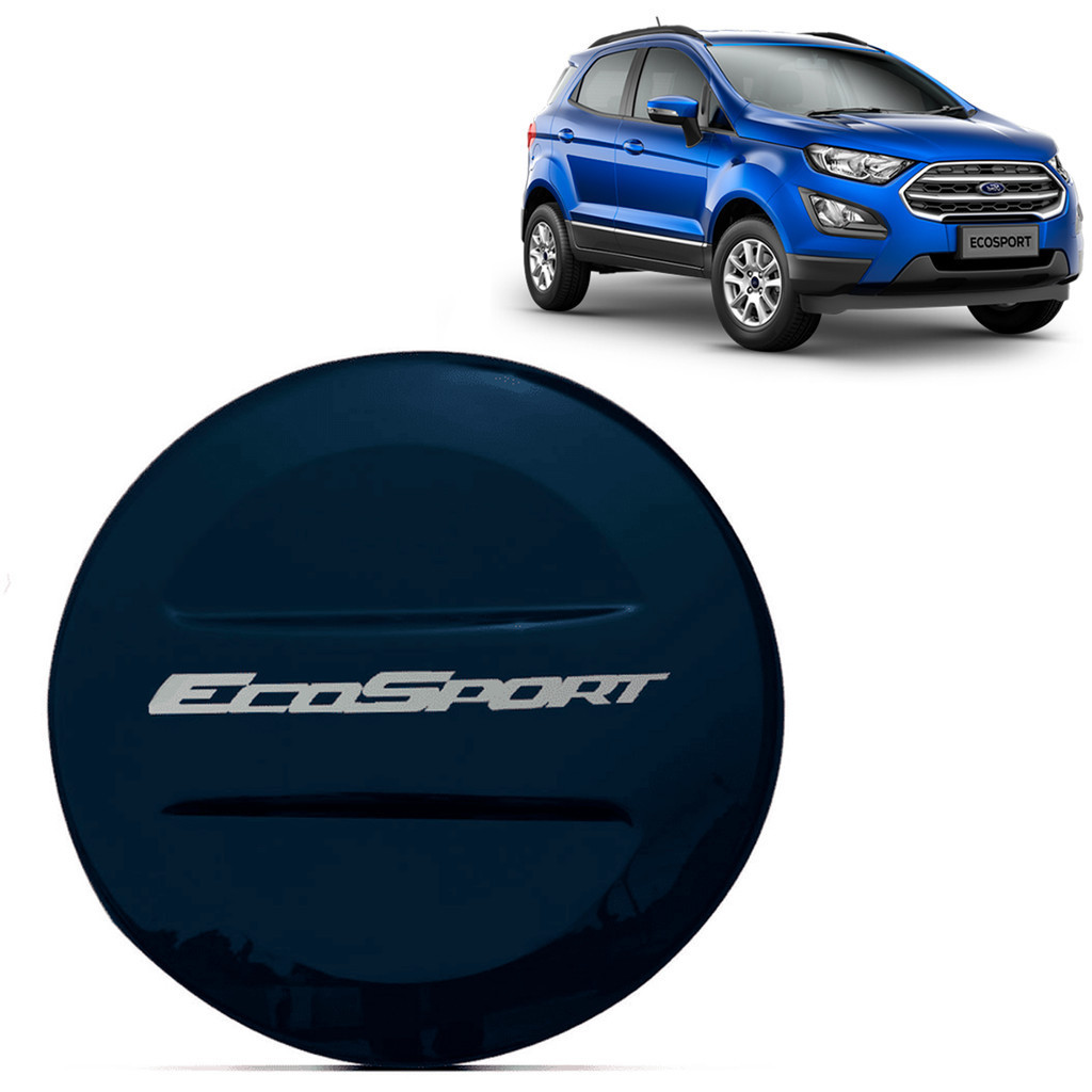 Capa De Estepe Rígida Com Cadeado Para Ford Ecosport 2011 Até 2020 Aro 15/16/17 Capa De Pneu Reserva Cor Azul Marau