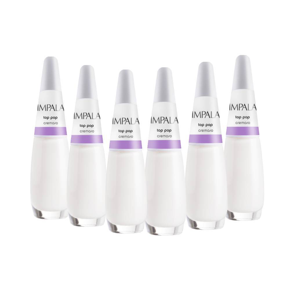 Kit 6 Esmaltes Impala Top Pop Transparente Atacado Manicure em Oferta na Shopee