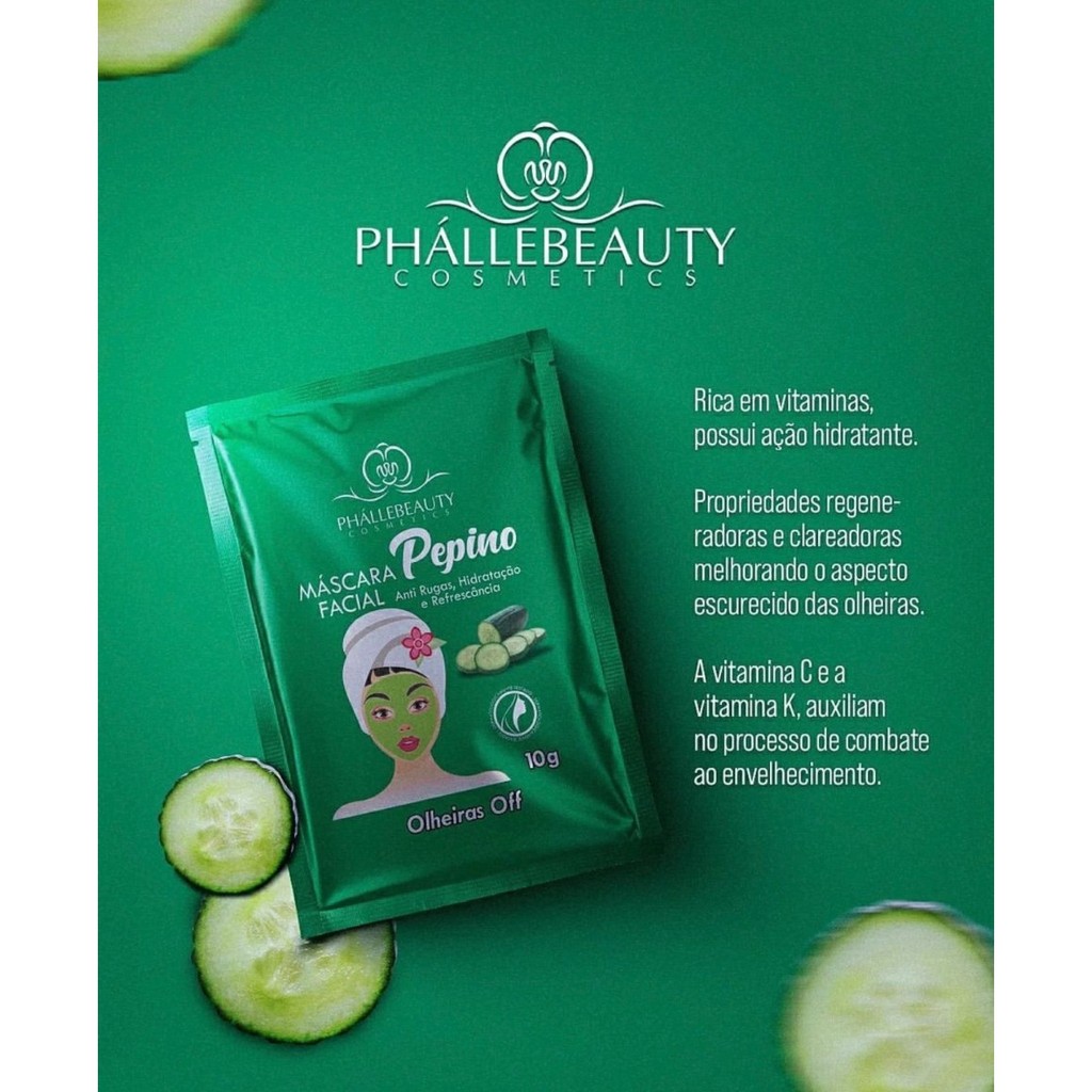 Máscara Facial Pepino - Phállebeauty