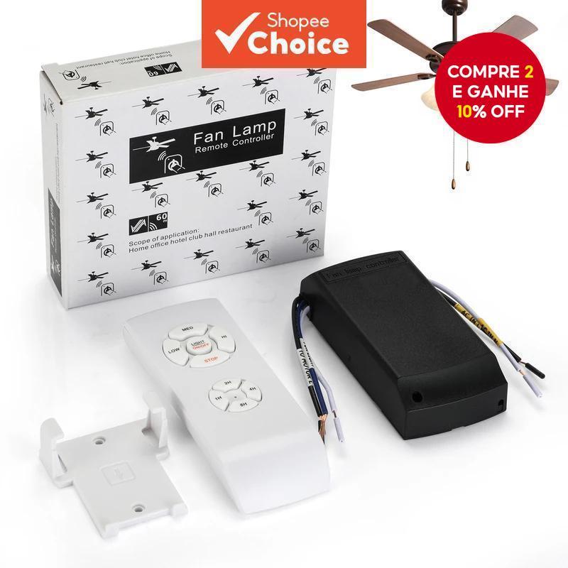 Kit De Controle Remoto Universal Para Lâmpada De Ventilador De Teto AC 110-240V Interruptor De Temporização Ajustado Vel em Oferta na Shopee