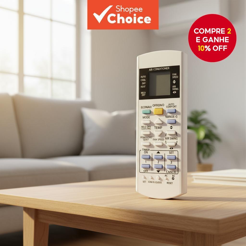 Controle Remoto de Substituição para Ar Condicionado Panasonic A75C3300 4065, Auto Conforto, Compatível Universal
