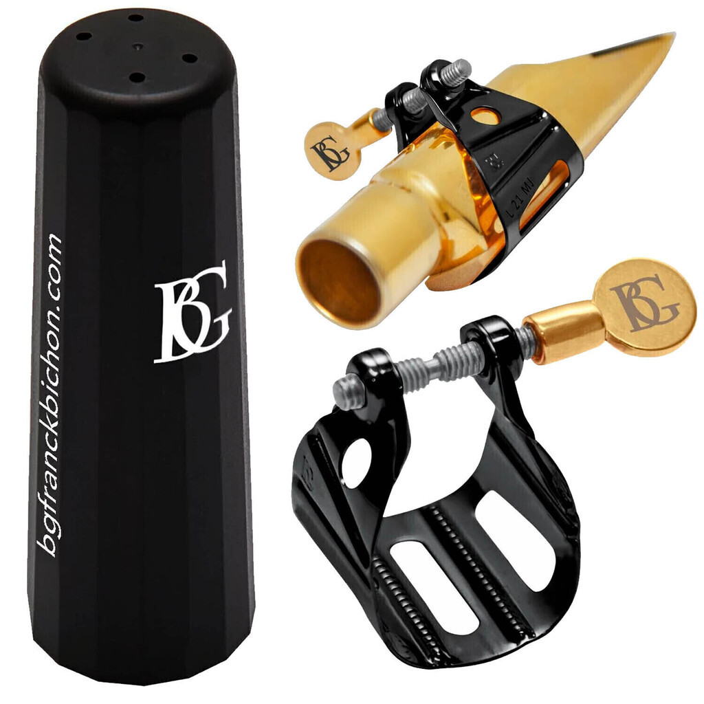 Abraçadeira Boquilha Metal Sax Alto Tenor BG Universal Jazz Mod. L23BMJ Black