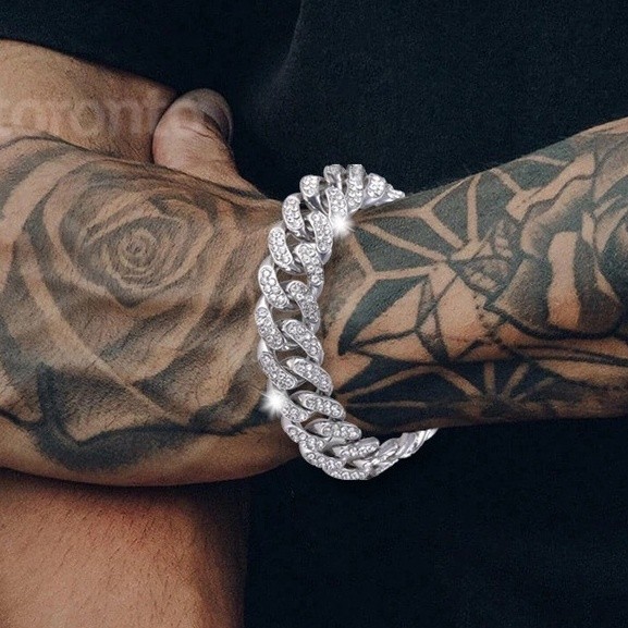 Pulseira Ultra Premium Ice cravejada Cuban grossa 16mm Plus Zircônia A++++ em Oferta na Shopee