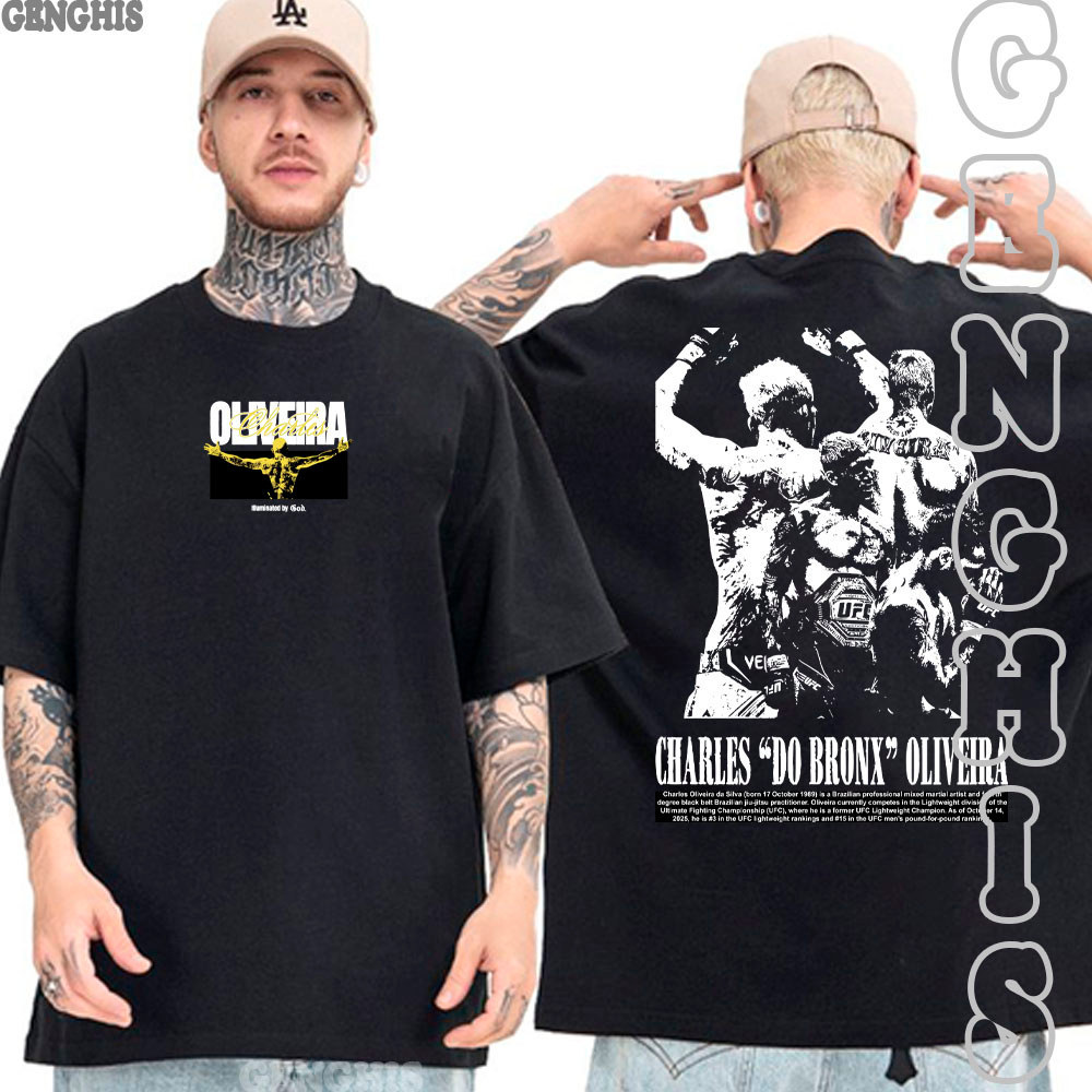 Camiseta Charles Do Bronx Lutador MMA Campeão UFC Camisa Basica e Oversized Plus Size Unissex Algodão