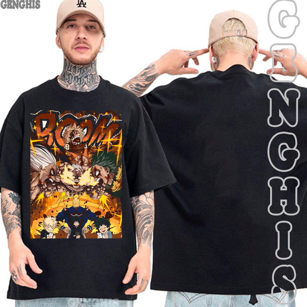 Camiseta Boku No Hero Academia Anime Batalha Final Camisa Basica e Oversized Unissex