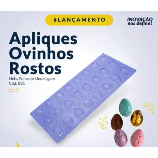 FORMA ACETATO APLIQUES DE OVINHOS ROSTOS 20GR (881) PORTO FORMA