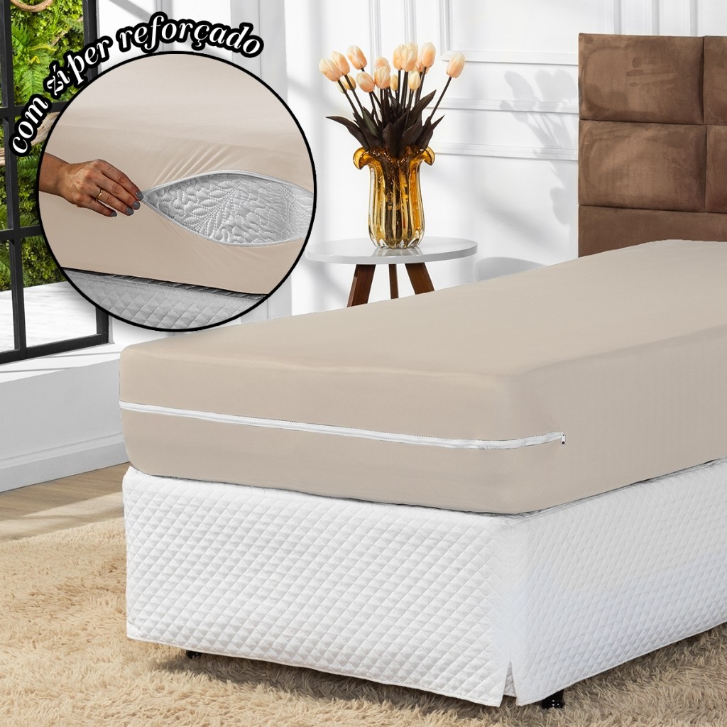 Capa Para Colchão Malha Gel Solteiro Com Zíper Cores Lisas em Oferta na Shopee