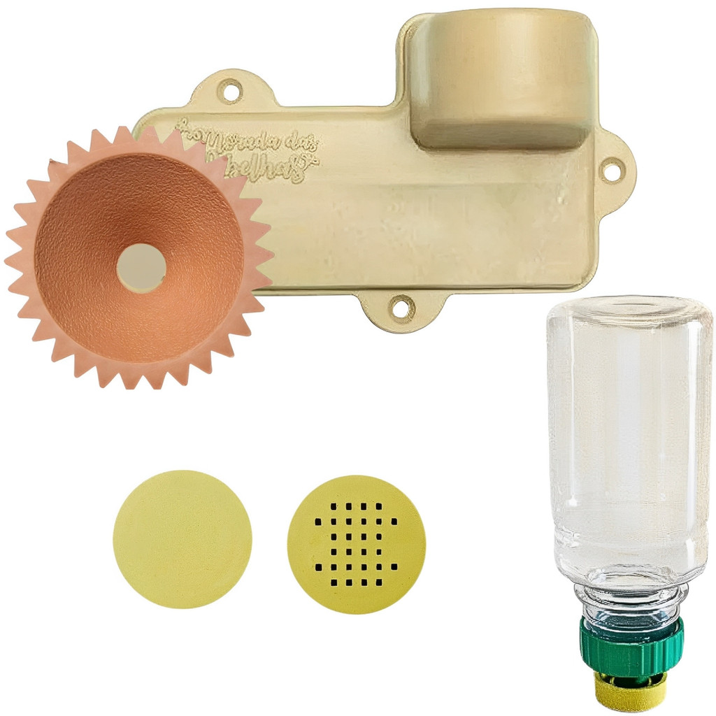 KIT Alimentador ROSO com labirinto bebedor e tampinhas para colmeias ASF