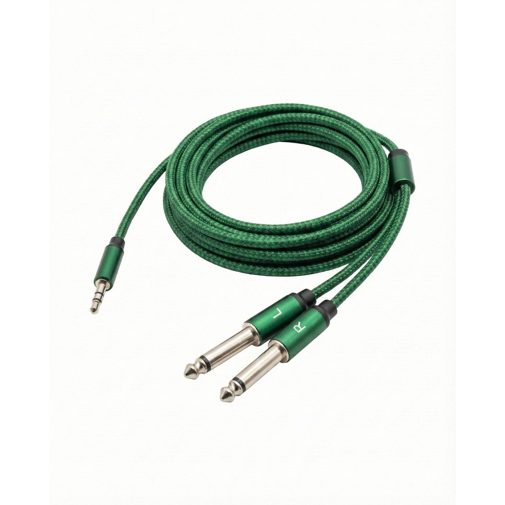 Cabo de Audio P2 X 2 P10 3 Metros Celular Auxiliar MCB-052 em Oferta na Shopee