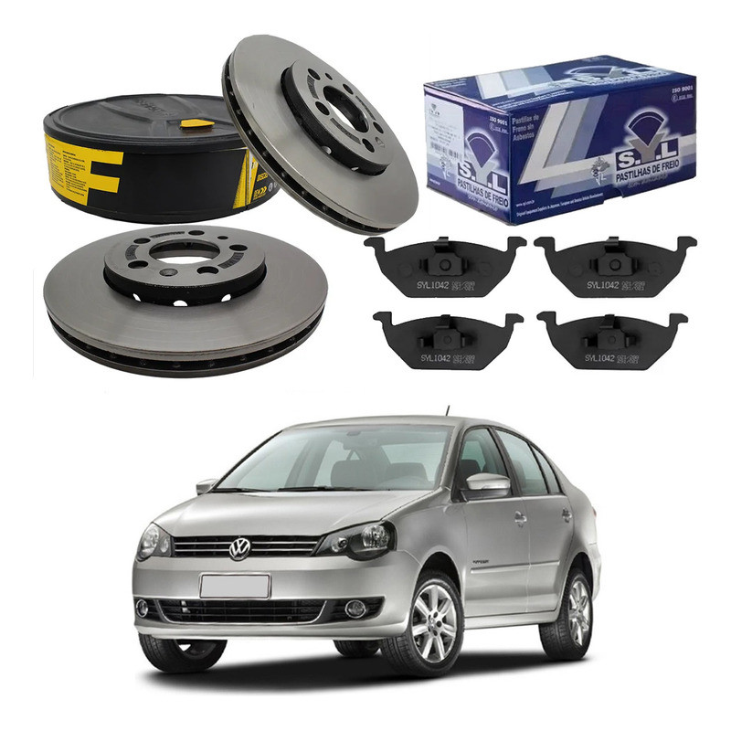 Kit Disco Pastilha Freio Dianteiro Polo Sedan 1.6 2012 A 2014 em Oferta na Shopee