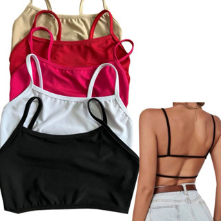 kit 5 top cropped costas nua moda gringa melly em Oferta na Shopee