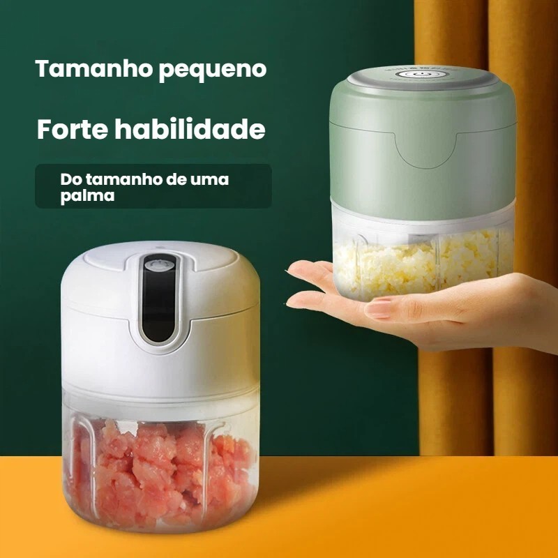 Processador Elétrico Sem Fio de Alimentos 250ML - Ideal para Legumes, Alho e Gengibre