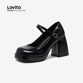 (Lovito Refine) Saltos Elegantes Estilo Novo para Mulheres LR28E031 em Oferta na Shopee