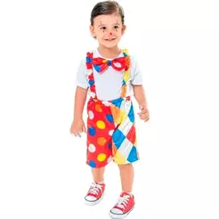 Fantasia Infantil Palhacinho Carnaval Completa + Suspensório