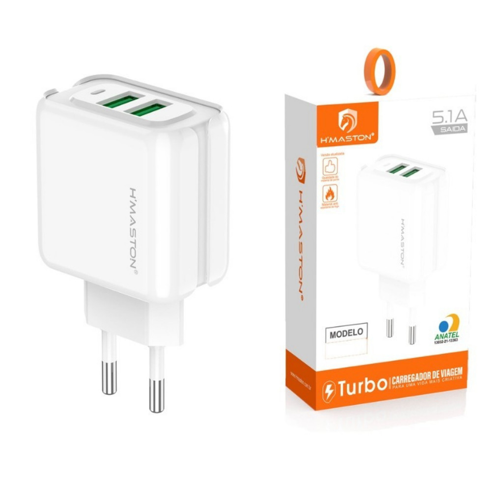 Fonte Carregador Turbo 25W 2 Entradas USB - H'Maston Y24-4