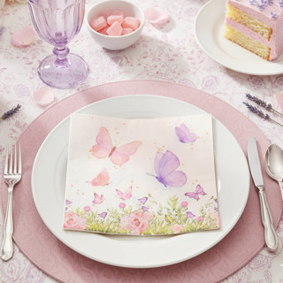 Guardanapo de papel decorado c/ 20 unidades borboleta flores rosa mesa posta 33x33cm toalha de papel em Oferta na Shopee