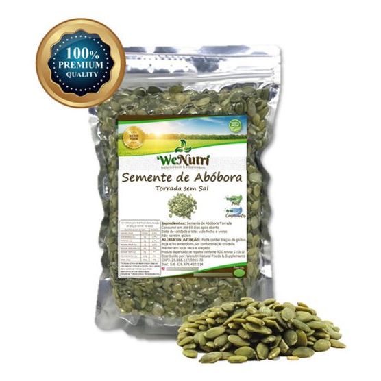 Semente De Abóbora Torrada Sem Sal Sem Casca 1kg Wenutri