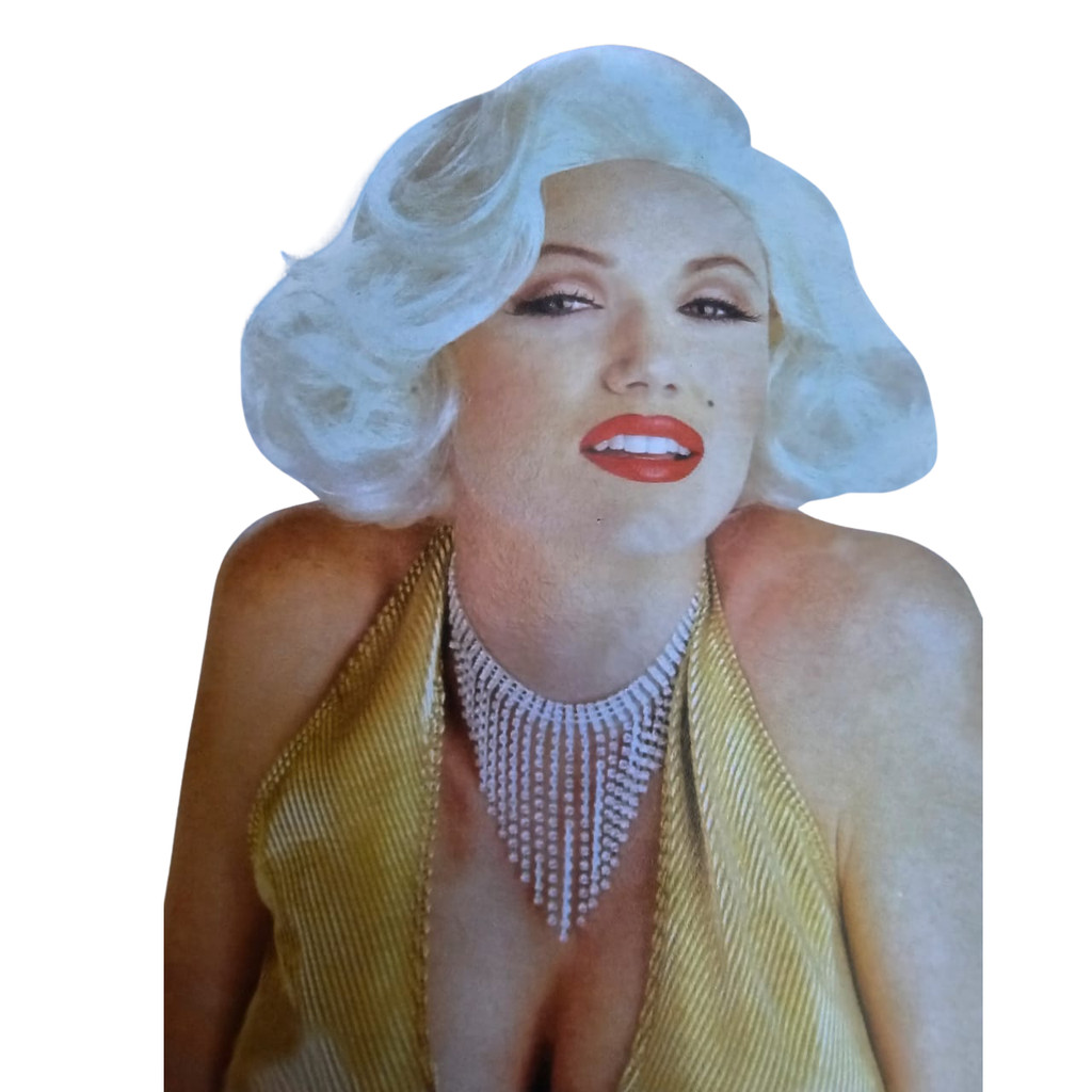 Peruca Marilyn Monroe Loira Cosplay Fantasia Festa Cabelo Feminino Atriz Cantora