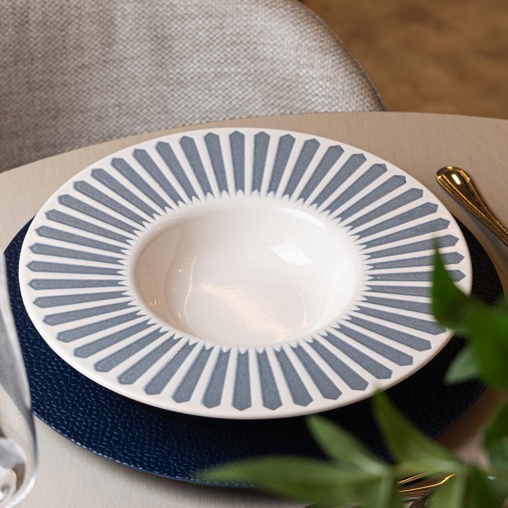 Prato para Risoto Mediterrâneo 28cm Azul Cerâmica Wolff