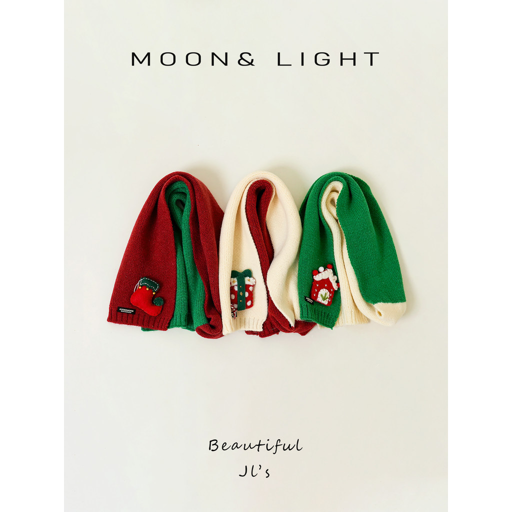 Natal crianças cachecol inverno quente meninos meninas bebê férias grande boneca à prova de vento cachecol de lã de malh