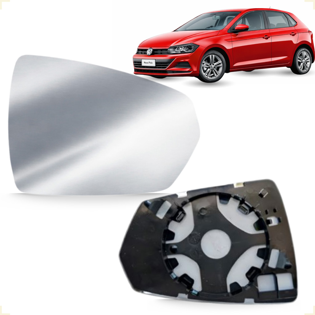 Subconjunto Original Lente Espelho Vidro Retrovisor Carro Polo Ano 2016 à 2020 Passageiro Motorista
