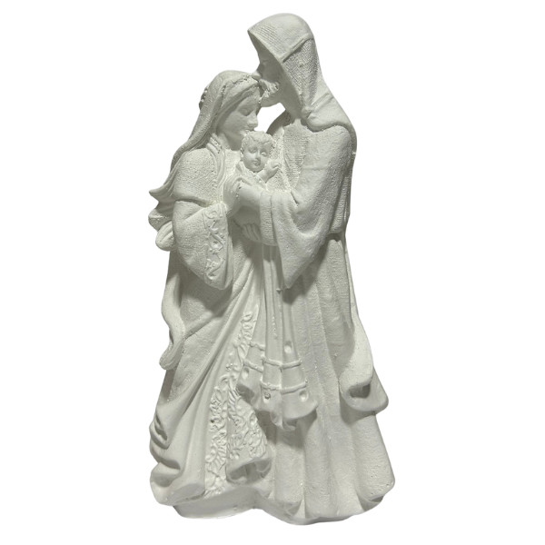 Imagem Sagrada Familia Beijo de José de 20cm em Gesso Cru em Oferta na Shopee