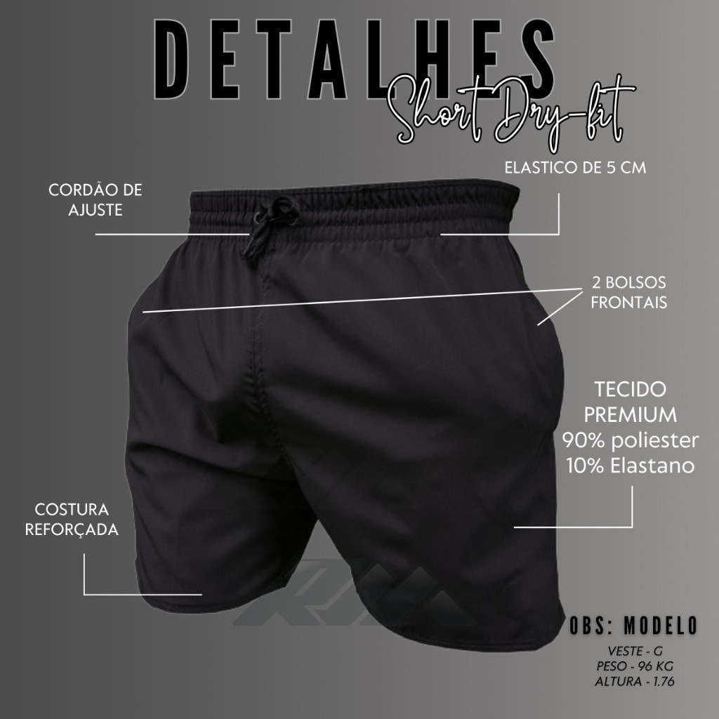 Kit 3 Shorts De Elastano de Treino Piscina Praia Corrida Bermuda Tactel Calção - Envio Rapido