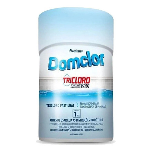 Cloro Piscina Pastilha Tricloro 200g Domclor 5 Unidades
