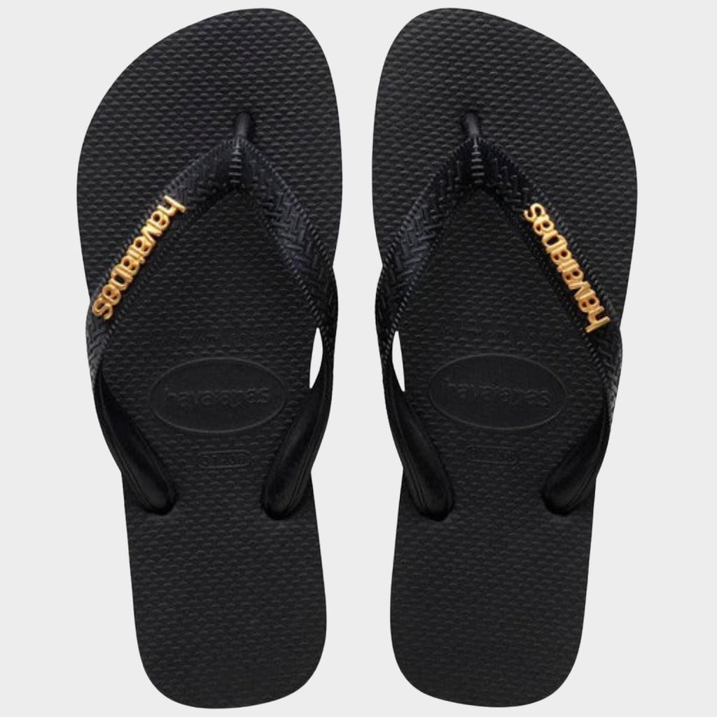 Chinelo Havaianas Top Logo Metallic - Preto em Oferta na Shopee
