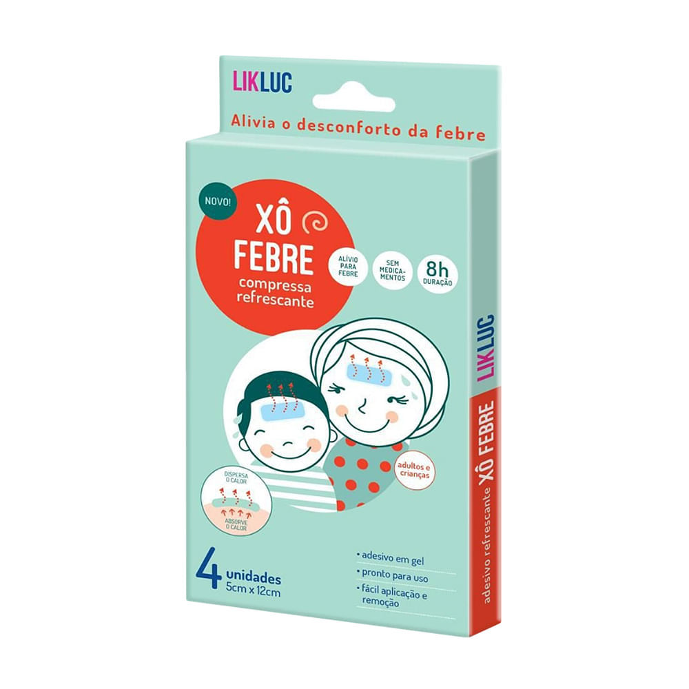 Xô Febre Compressa Adesiva Refrescante LikLuc com 4 Unidades em Oferta na Shopee