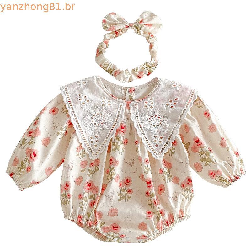 Bebê roupas de bebê meninas versão coreana manga comprida irmã roupas primavera outono estilo macacão bebê menina macacã