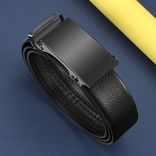 Cinto Masculino Automático Couro Ajustável Fivela Preta Social Casual Elegante