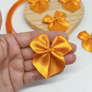Laço de Cetim para Lembrancinha LARANJA 20/40/100 UNID. - nº5 - 5 cm COM FITA PARA AMARRAR em Oferta na Shopee