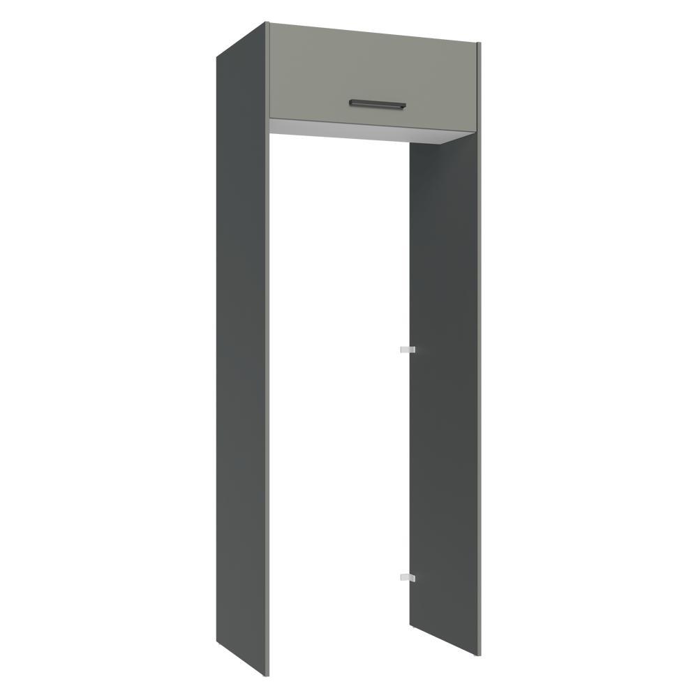 Porta-Geladeira 83 cm 1 Porta Basculante Cinza/Branco/Cinza Agata Madesa